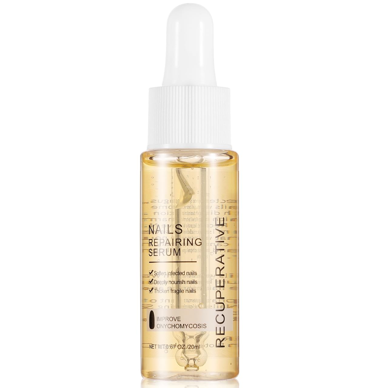 FRCOLOR Nail Repair Solution Multi- Fingernail Toenail Repairing Serum Nourishing Nails Essence Nail Care Treatment Liquid for Broken Cracked Nails White 20ml