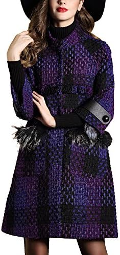 DanMunier Women's Winter Classic Double-Breasted Coat #4358 (S, Purple)