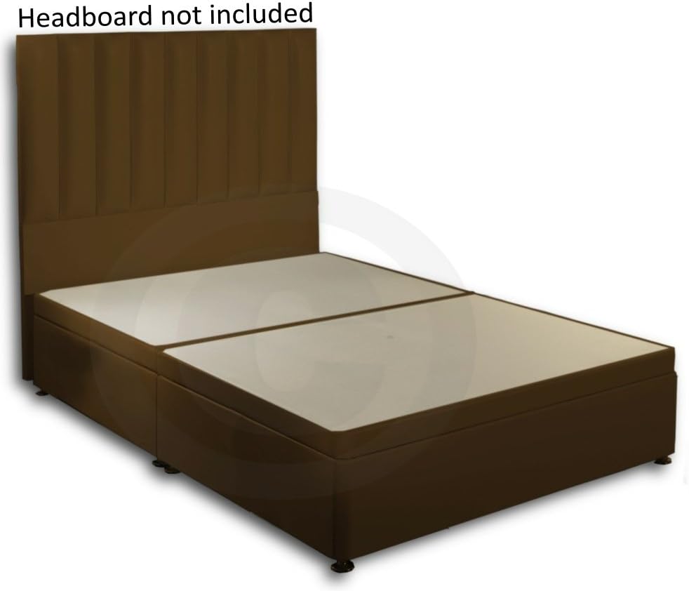 Ottoman Storage Bed Faux Leather Finish Single Double King Size Many Colours (Brown, King 150x200cm)