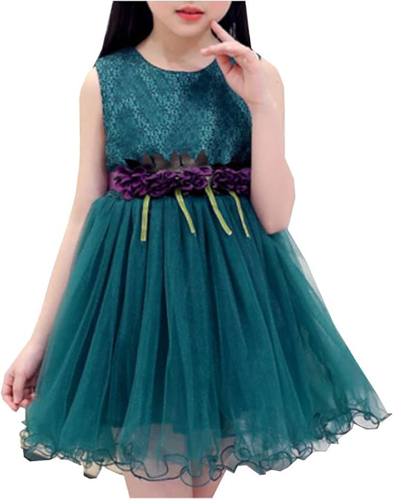 Amazon ワンピース ノースリーブ 子供服 女の子 ドレス 可愛い チュニックリボン 夏 花柄 韓国 発表会 結婚式 写真 誕生日 プレゼント 入園式 プリンセス ワンピース チュニック 通販