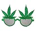 Marijuana Leaf Ganja Bud Pot Weed Fun Novelty Party Sunglasses (Green)