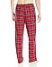 Nautica Men's Lightweight Sueded Fleece Red Plaid Pant
