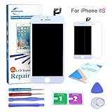 Qi-Eu LCD Display for iPhone 6S 4.7 inch Touch Screen Digitizer Replacement with 3D Touch Full Assembly - White, Repair Tools Kit and Instructions are Included