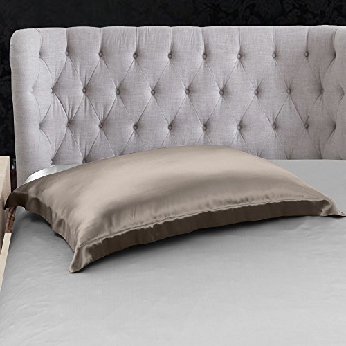 THXSILK 100% 19mm Mulberry Silk Pillowcase Pillow Sham for Hair and Skin (Spalding Gray, King)
