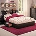 South Shore Vito Mates Bed with 2 Drawers Pure Black, Contemporary