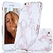 BAISRKE Shiny Rose Gold Marble Design Clear Bumper Matte TPU Soft Rubber Silicone Cover Phone Case Compatible with iPhone 6 Plus iPhone 6s Plus [5.5 inch] - White