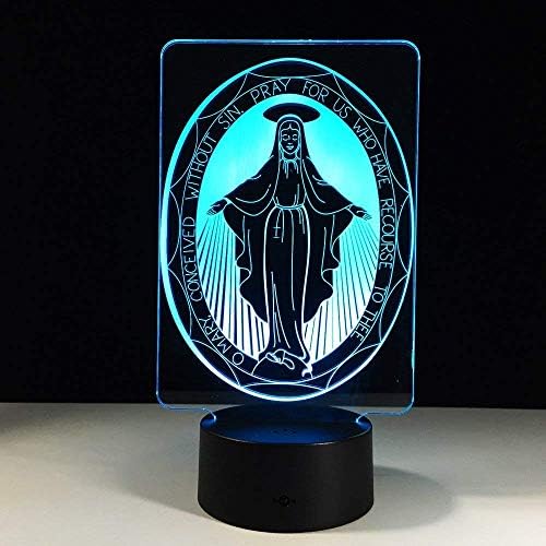 3D Maria Night Light USB Touch Switch Decor Table Desk Optical Illusion Lamps 7 Color Changing Lights LED Table Lamp Xmas Home Love Brithday Children Kids Decor Toy Gift