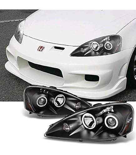 「252」02-04アキュラRSX用ブラックアンバーJDMヘッドライトアセンブリ Amazon.com: Anzo USA 121197 Acura RSX Projector with Halo Black