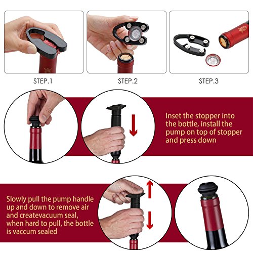 All in One Wine Accessories Sets Wine Saver Wine Aerator Pourer 1 Waiter Corkscrew Wine Opener 8 Vacuum Stoppers 1 Wine Bottle Foil Cutter