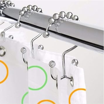 Dishykooker 12pcs 8beads Double Sided Shape Metal Hanging Hook For