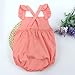 Puseky Infant Newborn Baby Girls Ruffle Romper Jumpsuit Sunsuit Bodysuit Outfits (0-3 Months, Pink)