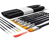 GoldStar Craft Artist Paint Brush Set for Acrylic Watercolor & Face Painting - Assortment of 13 Premium Paintbrushes with Included Travel Case - Professional Quality kit