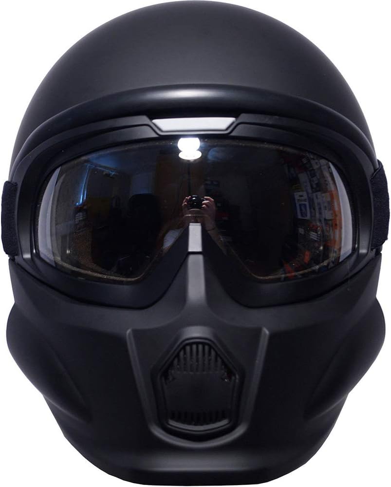Viper Rs07 Trooper Open Face Modular Motorcycle Helmet Mask Matt Black