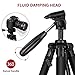 ESDDI UPDATED Camera Tripod 67''/170cm Lightweight Portable Travel Tripod for Camera with Phone Holder and Quick Release Plate for Canon Nikon Sony Samsung Olympus with Carrying Bag Load Capacity 11lb