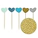 Bilipala Funny Hearts Cake Decorations Toppers Picks for Wedding and Baby Birthday, 50 Counting