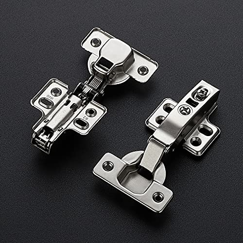 Ravinte 10 Pack 5 Pairs European Kitchen Cabinet Hinges Soft Close Full Overlay Cabinet Door Hinges Heavy-Duty Frameless Adjustable Concealed Cabinet Cup Hinge