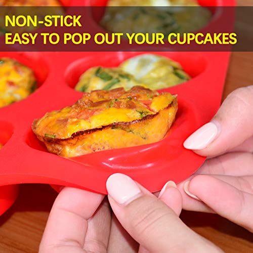 Silicone Muffin Pan Set - Regular 12 Cups Muffin Molds, Non-stick BPA Free Best Food Grade Silicone Molds, Pack of 1