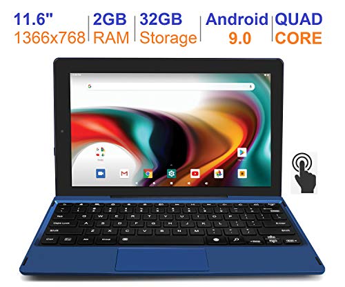 RCA 11 Delta Pro 11.6 Inch Quad-Core 2GB RAM 32GB Storage IPS 1366 x 768 Touchscreen WiFi Bluetooth with Detachable Keyboard Android 9.0 Tablet (11.6″, Blue)