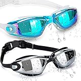 HOOLRO Swim Goggles, Pack of 2, Swimming Goggles,Swim Goggles for Adult Men Women Youth Kids Child, Anti Fog UV Protection Lenses
