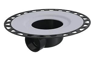 Schluter Kerdi-Drain-H Flange Kit with ABS Horizontal Outlet and Adjustable Ring for Flexible Drain Placement - 2" Outlet - K