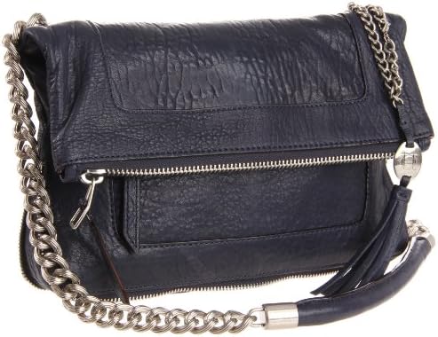 Olivia Harris Women's Zip Fold-Over Shoulder Bag, Deep Navy