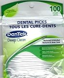 Dentek Dental Picks (Textured & Bristled for deep clean) with Fresh Mint, 100 counts