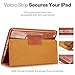 KAVAJ iPad Mini 4 Leather case Cover Berlin Cognac Brown - Genuine Leather with Stand-up Feature. Thin Smart Cover as Premium Accessory for The Original Apple iPad Mini 4