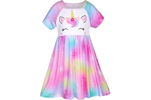 ICOSY Girls Nightgowns Unicorn Dress Pajamas for Toddler Girls Princess Nightgown Dress Unicorns Gifts for Girls