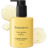 TROXEDERM Collagen Capsule Cleanser – Korean Gel Face Wash with Peptides, Niacinamide & Troxerutin, Hydrating Daily Facial Cleanser & Makeup Remover, Gentle K-Beauty Skincare, 6.76 fl oz