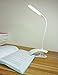 Book Light Clamp Lamp Rechargeable - for Desk Bed Headboard Computers Readers Kids Children, Smart Touch Sensitive, 3-Level Dimmable Eye Care, 16 LED Super Brightness Desk Lamp (White)