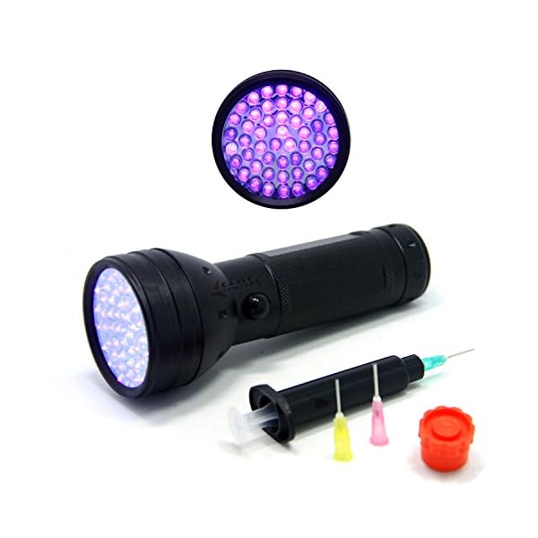 SAMS-Fly-Tying-Kits-UV-Flashlight-Black-Lights-395-nM-51-LEDs-and-Cure-Syringe-Coating-Tools