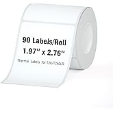 HPRT Thermal Labels for Label Printer, 1.97" x 2.76"(50x70 mm) Waterproof Sticker Paper, Thermal Tape for HPRT T20/T260LR Label Maker, Compatible with Rollo, Zebra, iDPRT & MUNBYN, 90 Labels/Roll