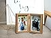 CECIINION Wood Photo Frame Shadow Box 4x6 Hinged Double Picture Frames with Glass Front,Fit for Stands Vertically on Desk Table Top(Darker Wood Color)