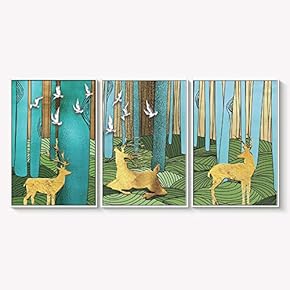 Framed Canvas Wall Art for Living Room, Bedroom Abstract Landscape Dream Place Canvas Prints for Home Decoration Ready to Hanging - 16"x24"x3 Panels