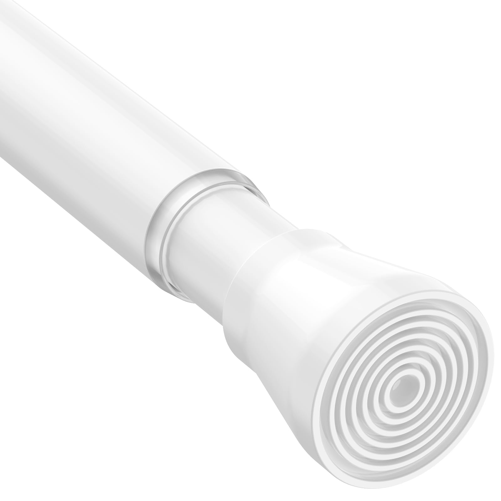 Photo 1 of Curtain Rods for Windows 45-77 Inch,White Adjustable Tension Curtain Rod No Drilling Spring Loaded Curtain Rods 7/8 Inch Diameter Tension Rods For Windows Bedroom Closet Doorway Door 1Pcs