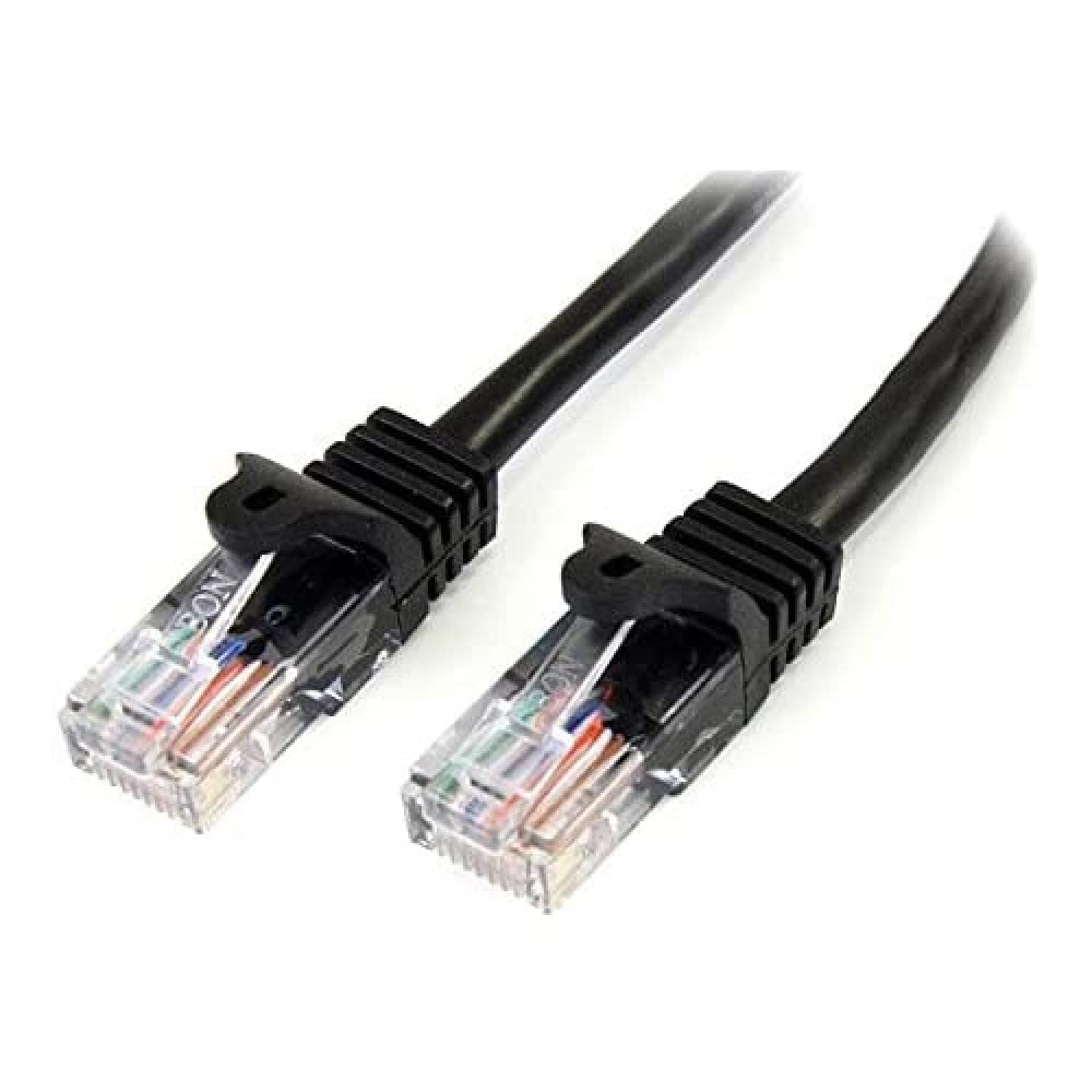StarTech.com 5m Black Cat5e Snagless RJ45 UTP Patch Cable - 5 m Patch Cord - Ethernet Patch Cable - RJ45 Male to Male Cat 5e Cable (45PAT5MBK)
