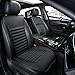 EDEALYN Universal Car Seat Cover PU Leather Car Seat Cushion Driver Seat Cover with Backrest- Car Front Seat Protector Fits 95% of Vehicles-1 Piece (Black-B)