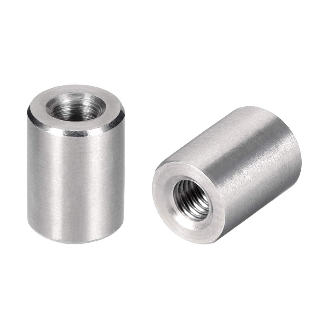 sourcing map M3 Round Connector Nuts, 304 Stainless Steel Coupling Nut 8mm/0.31inch Length,Pack of 20