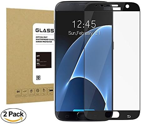 Galaxy S7 Tempered Glass Screen Protector WolfGen [2Pack] 9H Hardness [Easy Installation] Bubble-Free [Easy-Install] [Touch Sensitive] HD Clear Film Screen Protector for Samsung Galaxy S7 Black