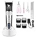 PetExpert Dog Clippers Cordless Dog Grooming Clippers Kit Rechargeable Quiet Pet Hair Clippers Trimmer with Oil and 10 Dog Grooming Tools for Dogs Cats and Other Pets (Black)