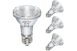 LuxGallerri PAR20 Halogen Light Bulbs 3 Pack 120V 50w Dimmable, E26 Medium Base Flood Light Bulbs with 3000k Warm White,High Output Reflector for Kitchen Stove Hood and Range Hood Light Bulb.