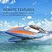 RC Boat Pool Toys High Speed (20MPH+) Remote Control Boat for Pools and Lakes 2.4GHz RC Racing Boats for Adults & Kids + Bonus Battery (Blue and Orange)