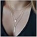 Bestpriceam Hot Sale Womens Simple Elegant Short Chain Necklace Bang Bang Multilayer Pendant (Gold)
