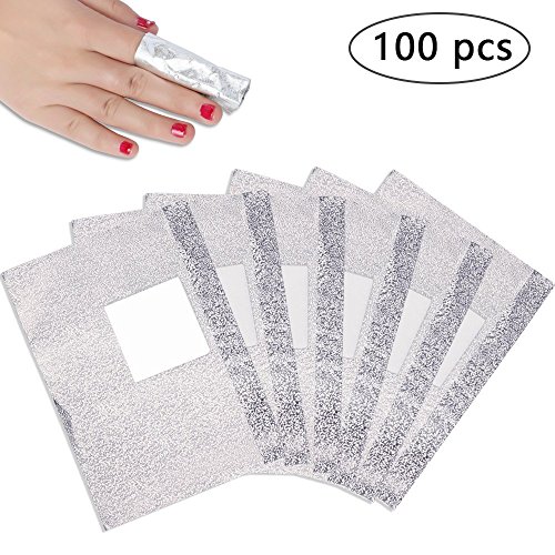 PrettyDiva Nail Polish Remover Soak Off Gel/Shellac Remover Foils Nail Wraps with Cotton Pad(100 Pcs)