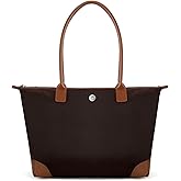 Milan Chiva Nylon Tote Bag for Women Large Shoulder Bag with Zipper Lightweight Foldable Work Tote
