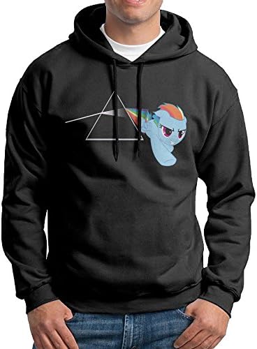 Pony Rainbow Dash Dark Side Boys Drawstring Long Sleeve Hoodie Sweatshirts Black