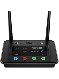 1Mii B03 Long Range Bluetooth 4.2 Transmitter Receiver 230FT Bluetooth Audio Adapter Bluetooth Transmitter, aptX Low Latency & aptX HD, Optical RCA AUX 3.5mm for TV PC Headphone/Speaker