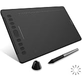 HUION Inspiroy H1161 Graphics Drawing Tablet with Touch Strip, 11x6.87 Inch | 26 Customizable Keys, 8192 Pressure Levels, &plusmn;60&deg; Tilt, Battery-Free Stylus, Compatible with Android, Windows and Mac