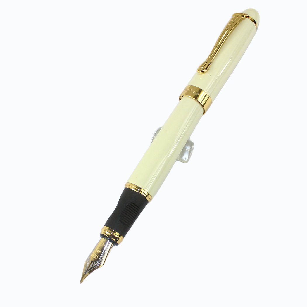 Gullor Fashion Elegant Jinhao 450 White Fountain Pen with Golden Clip