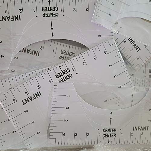 T-Shirt Alignment Ruler,4PCS Craft Ruler with Guide Tool for Fashion Design Tshirt Ruler Guide Vinyl Ruler Guide Size Chart (White, 4PC)